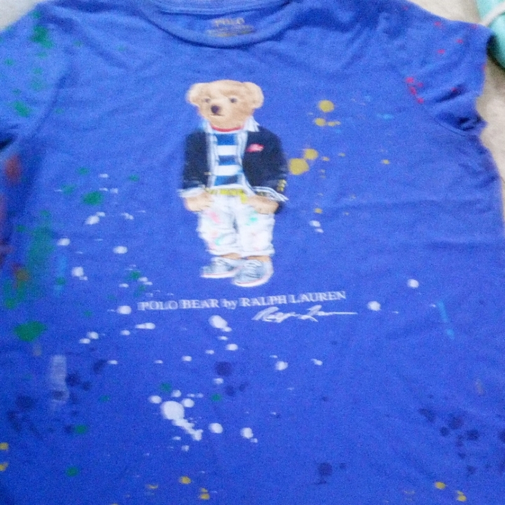 Ralph Lauren Blue Polo Bear Graphic Tee